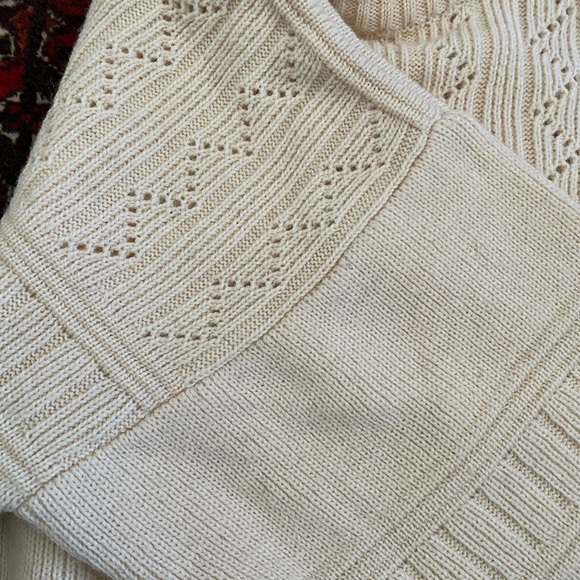 LL Bean vintage wool cream sweater UK XL - Picture 4 of 5
